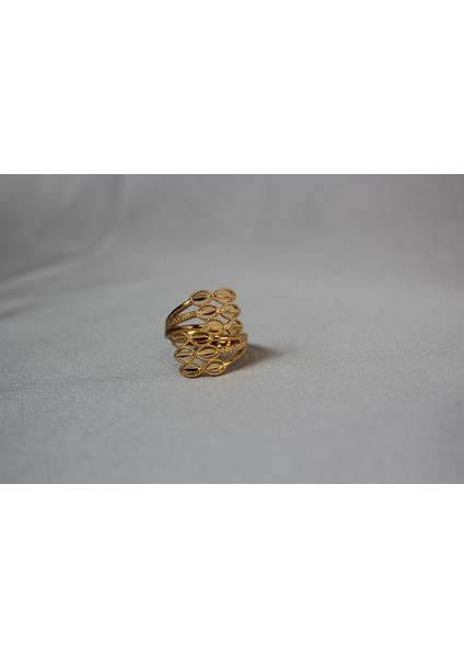 altın kaplama zarif desenli ayarlanabilir yüzük modelleri