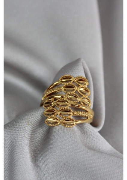 altın kaplama zarif desenli ayarlanabilir yüzük indirimleri