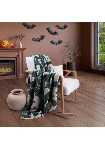 4 Kat Müslin Pike Tek Kişilik %100 Pamuklu Jakarlı Yatak Örtüsü Tv Battaniyesi 140X200 Halloween fiyatları