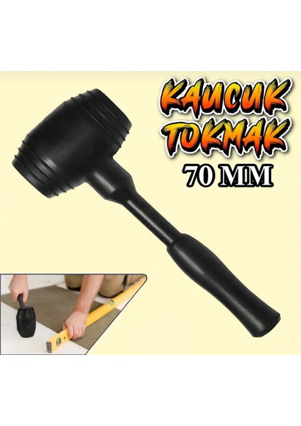 Kaucuk Tokmak Fayansçı Tokmağı 70'lik Siyah
