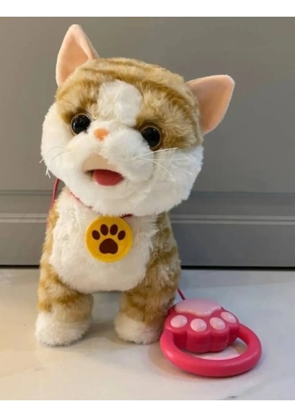 Akıllı Peluş Oyuncak Kedi | Yürüyen-Dil Çıkaran-Dokununca Miyavlayan-Müzikli -Söyleneni Tekrarlayan