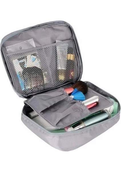 Organizer Kozmetik Makyaj Çantası Su Geçirmez Özellikli Gri