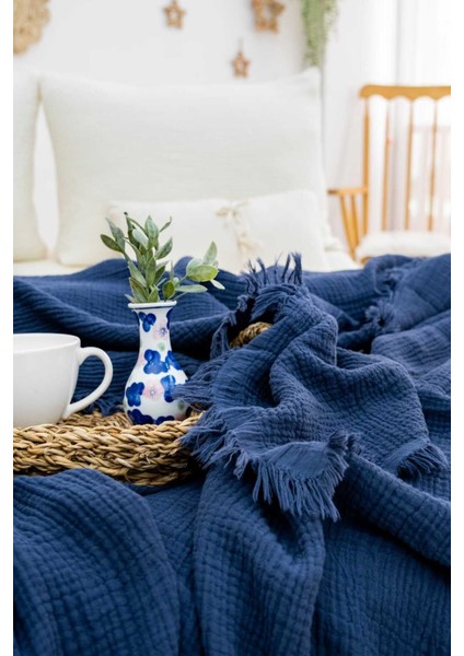 4 Kat Müslin %100 Pamuklu Çift Kişilik Pike Yatak Örtüsü 200X220 fiyatları