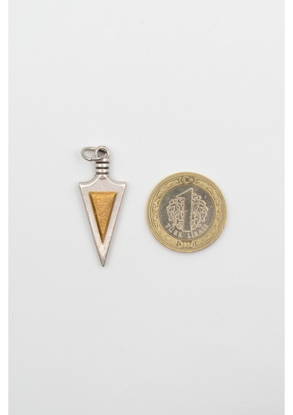 Ok Ucu Üçgen deri Ip Kolye - Gümüş Kaplama - Erkek Kadın Kolye - 31943 fırsatları