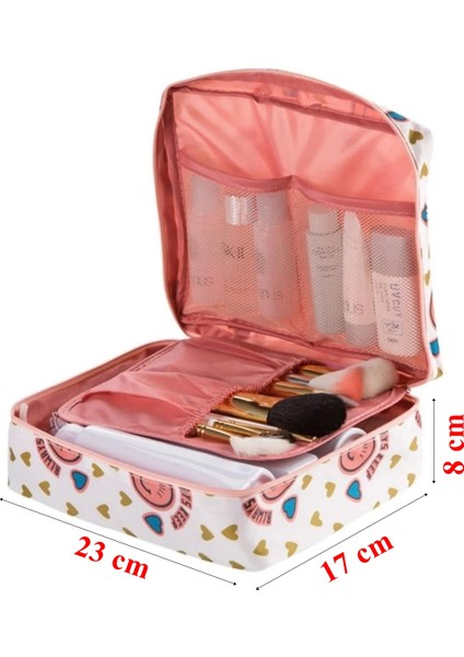 Organizer Kozmetik Makyaj Çantası Su Geçirmez Özellikli Gülen Pembe fiyatları
