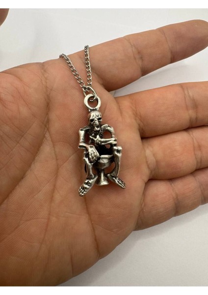 Enemy's Skull Chalice Kurukafa Kadeh Desen Unisex Metal Kolye – Metal Zincir