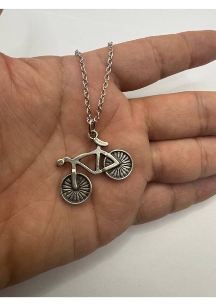 Pedal Ritmi – Bisiklet Desen Unisex Kolye (Metal Zincirli)