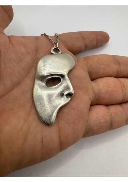 The Phantom Of The Opera Unisex Kolye – Metal Zincirli, Maske Desen Sanatsal Tasarım