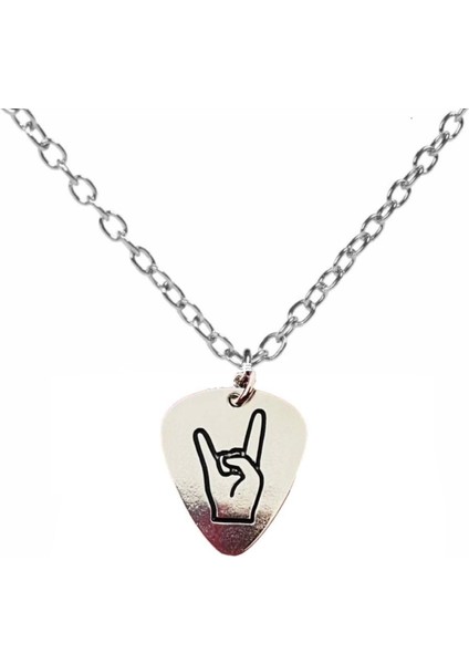 Sagopa Kajmer Rap Sanatçısı Pena Şeklinde Çift Taraflı Rock Işaretli Unisex Metal Kolye