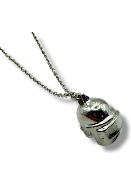 Pubg Maske Desen Unisex Gamer Kolye – Metal Zincirli Savaşçı Ruhlu Oyun Takısı