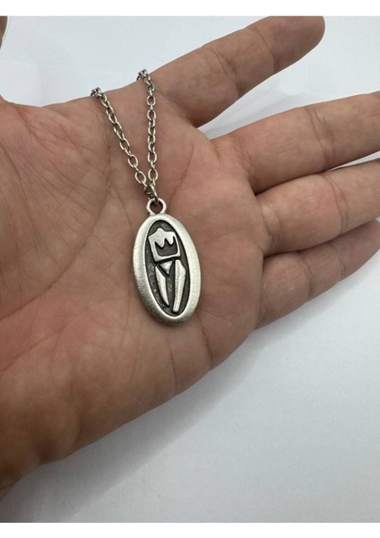 Poseidon Madalyon Desen Unisex Kolye | Metal Zincirli Mitolojik Tasarım