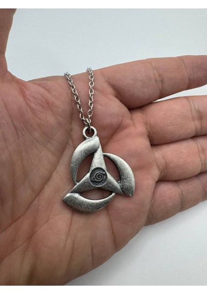 Naruto Style Fashion Kolye – Gümüş Renkli Unisex Metal Kolye Metal Zincirli Anime Takı
