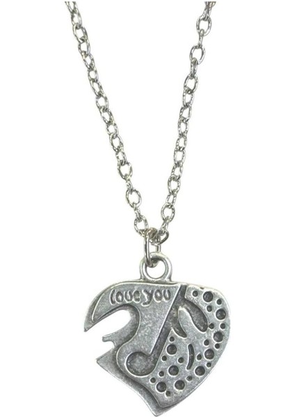 Kalpten Gelen | "seni Seviyorum" Yazılı Kalpli Unisex Kolye – Metal Zincir