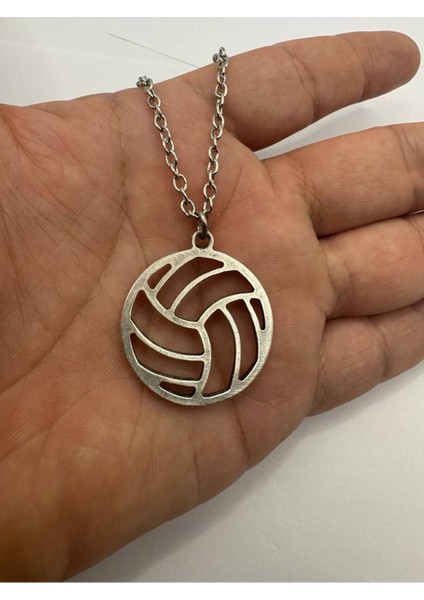 Setpoint – Voleybol Topu Desen Unisex Kolye (Metal Zincirli)