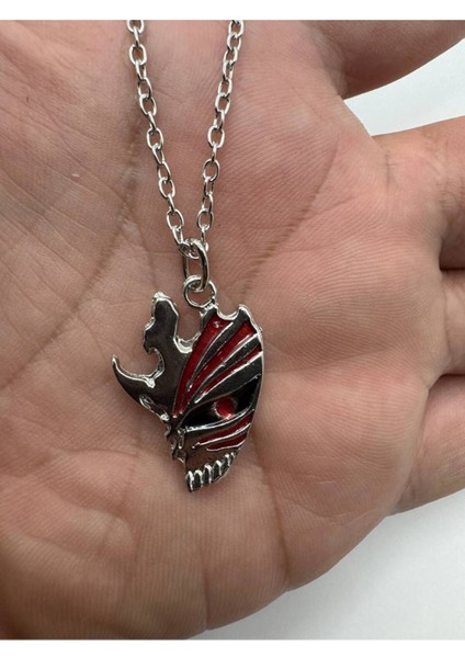 Bleach Ichigo Hollow Maske Desen Anime Kolye | Metal Zincirli Unisex Takı