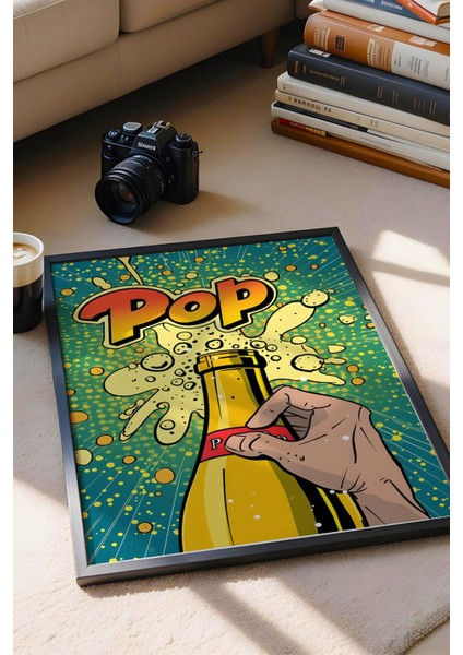 Şişe Açılışı Pop Art Çerçeveli Tablo - Pop Art Poster Tablo fiyatları