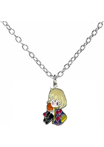 Sevimli Japon Anime Karakter Desen Kolye – Metal Zincirli Tatlı ve Koleksiyonluk Takı