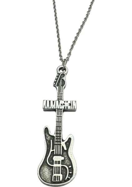 Rammstein Elektro Gitar Desen Endüstriyel Metal Kolyesi – Unisex - Metal