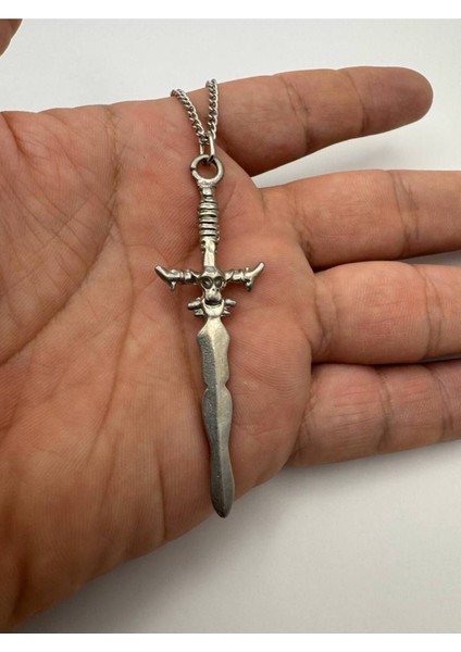 The Legend Of Zelda Triforce Sembolü Desen Kolye – Metal Zincirli Zamak Kaplama Unisex Oyun Temalı