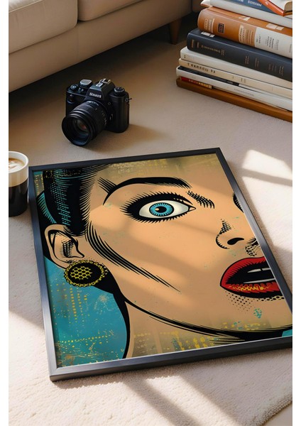Şaşırmış Kadın Pop Art Çerçeveli Tablo - Pop Art Poster Tablo fiyatları