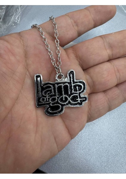 Lamb Of God Logolu Metal Kolye – Metal Zincirli Rock & Metal Unisex Takı