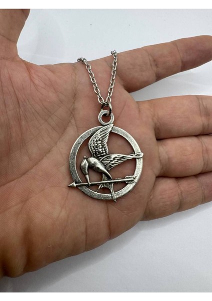 Mockingjay Spirit – Alaycı Kuş Desen Unisex Kolye (Metal Zincirli)