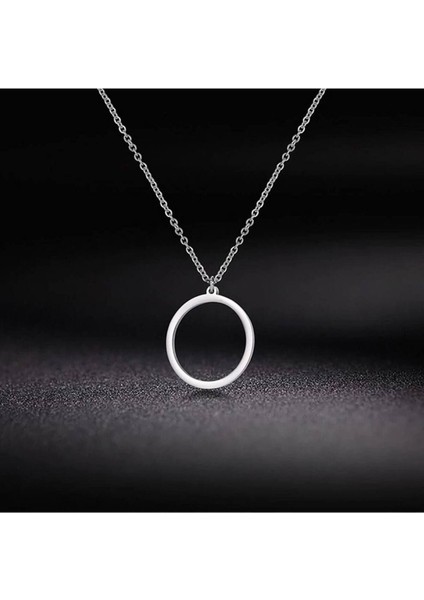Yuvarlak Halka Desen Kolye – Minimal ve Zarif Unisex Aksesuar (Metal Zincirli)