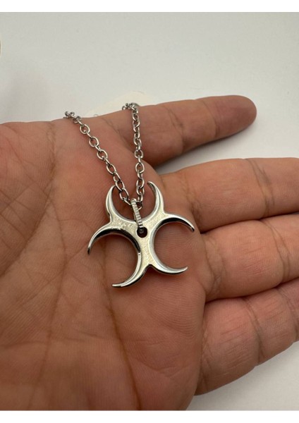 Ninja Dart Desen Zincir Kolye – Metal Zamak Kaplama Unisex Döner Tasarım Aksesuar
