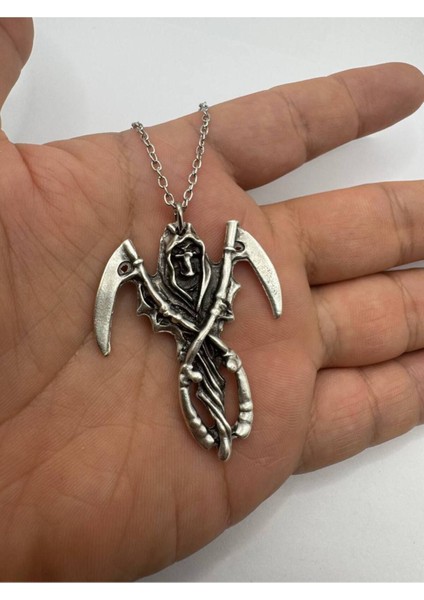 Death Angel Melek Desen Unisex Metal Kolye – Metal Zincir