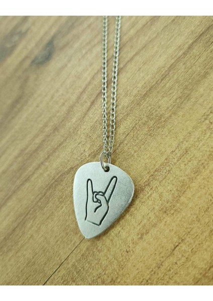 Venom Black Metal Grubu Pena Şeklinde Çift Taraflı Rock Işaretli Unisex Metal Kolye