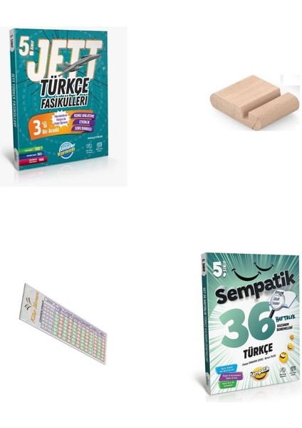 5. Sınıf Jet Türkçe Fasikülleri + 36 Haftalık Deneme 2025-2026 + Telefon Tutucu + Çözüm Ayracı