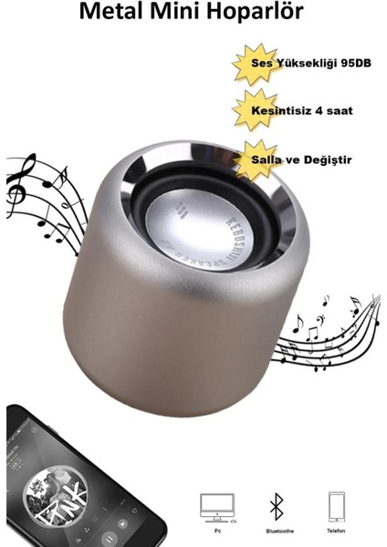 Ahandabuldum Sallama Özelliği ile Şarkı Değiştirme Taşınabilir Kablosuz Bluetooth Hoparlör