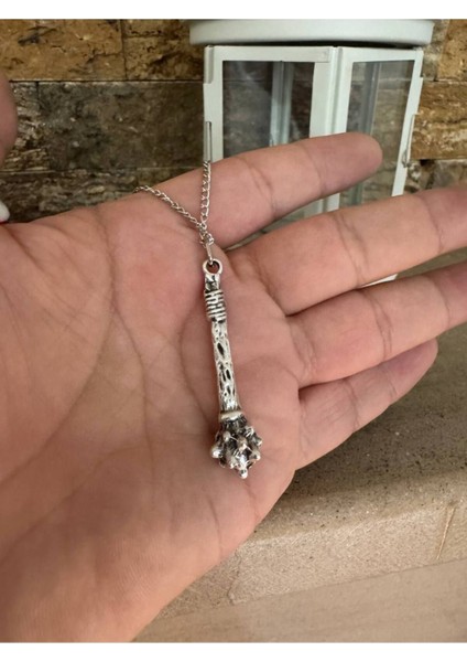 Topuz Desen Unisex Kolye – Metal Zincirli, Ortaçağ Güç Sembolü