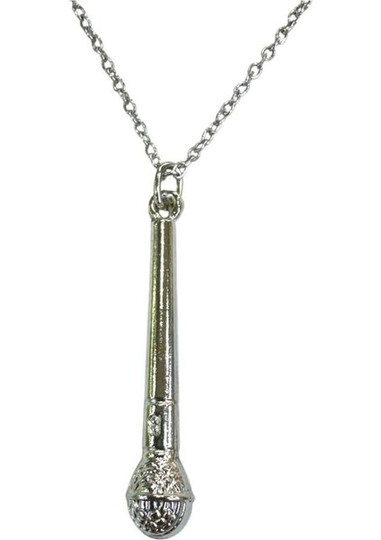 Mikrofon Desen Unisex Kolye – Metal Metal Zincir