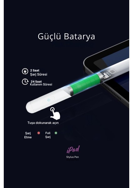 iPad Avuçiçi Algılamayan 1. Nesil Özellikli Elma Tablet Kalemi fırsatları