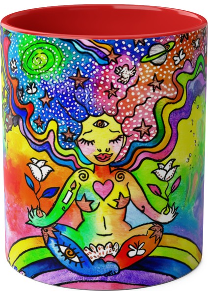 Yoga Temalı Baskılı Kupa