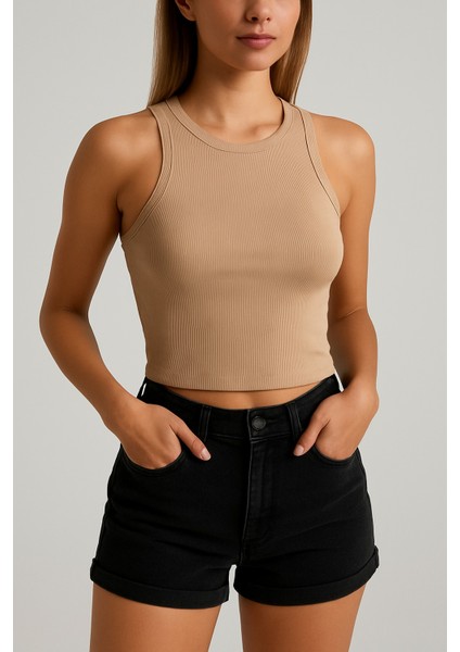 Fitilli Halter Yaka Kadın Crop Atlet fiyatları