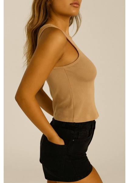 Fitilli Halter Yaka Kadın Crop Atlet modelleri