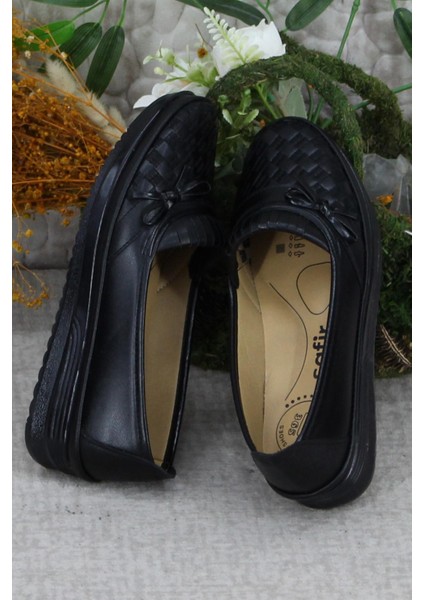 Safir 1292 Siyah Ortopedik Anne Ayakkabısı Klasik Ayakkabı Kadın Günlük Ayakkabı indirimleri