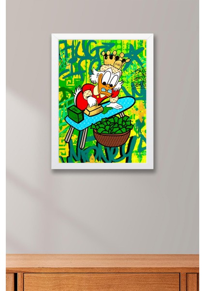 Scrooge Mcduck Varyemez Amca Çerçeveli Tablo - Print Money Serisi Poster Tablo fiyatları