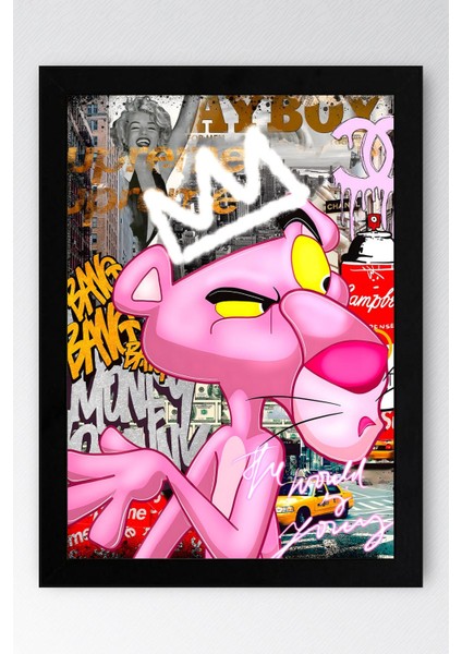 Pink Panther Çerçeveli Tablo - Print Money Serisi Poster Tablo fiyatları