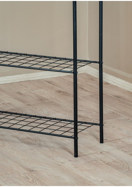 Elit 3 Siyah Metal Raflı Elbise Askısı Ayaklı Askılık Konfeksiyon Askılık modelleri