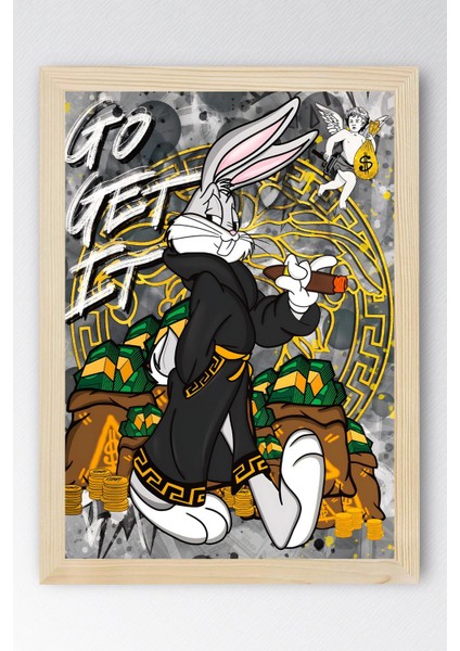 Bugs Bunny Çerçeveli Tablo - Print Money Serisi Poster Tablo fiyatları