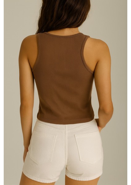 Fitilli Halter Yaka Kadın Crop Atlet modelleri