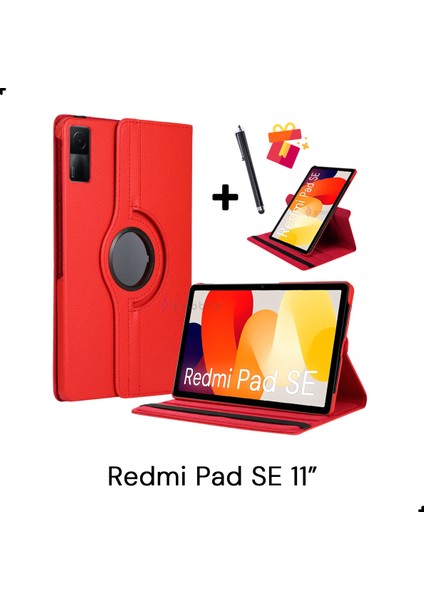 Xiaomi Redmi Pad Se 11 Inç Tablet Kılıfı Dönebilen Standlı Pu Deri Kapaklı Kılıf ve Dokunmatik Kalem