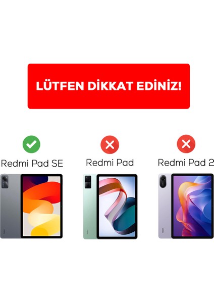 Xiaomi Redmi Pad Se 11 Inç Tablet Kılıfı Dönebilen Standlı Pu Deri Kapaklı Kılıf ve Dokunmatik Kalem