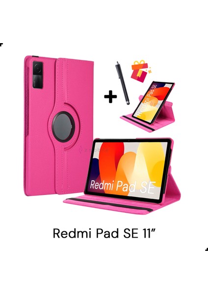 Xiaomi Redmi Pad Se 11 Inç Tablet Kılıfı Dönebilen Standlı Pu Deri Kapaklı Kılıf ve Dokunmatik Kalem
