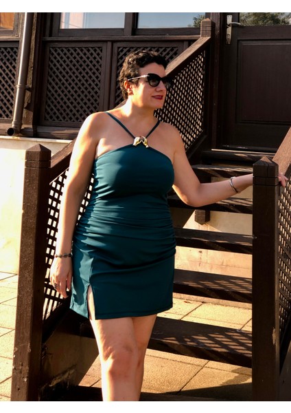 Drapeli Halter Mini Elbise modelleri