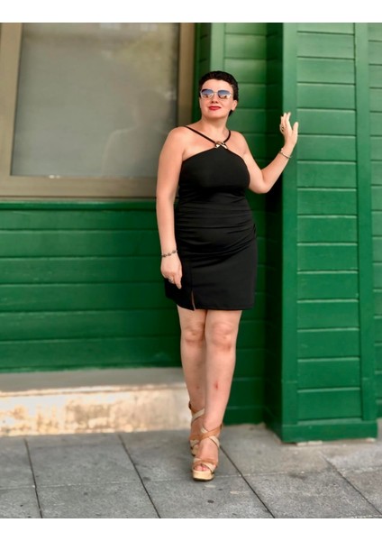 Drapeli Halter Mini Elbise modelleri