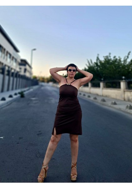 Drapeli Halter Mini Elbise indirimleri